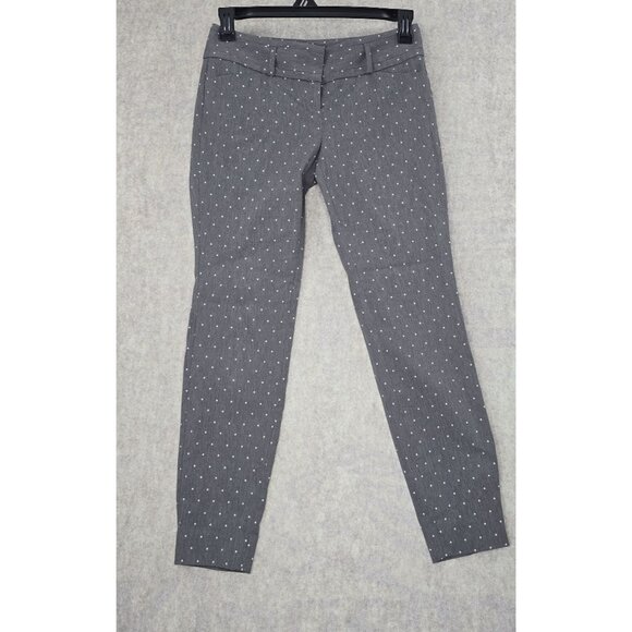 The Limited Exact Stretch Womens Polka Dot Pants Size 4 Gray - Picture 1 of 7